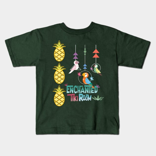 Enchanted Tiki Room Kids T-Shirt by WereAllMadBoutique